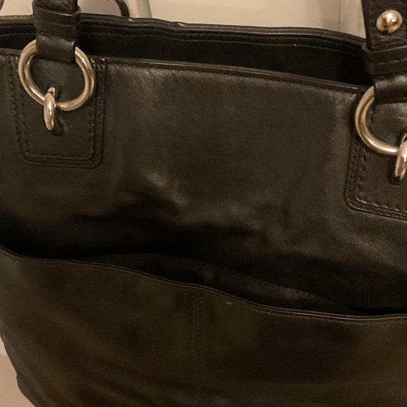 Coach Black Leather Bag - Patterned Scarf NOT included - Picture 6 of 9